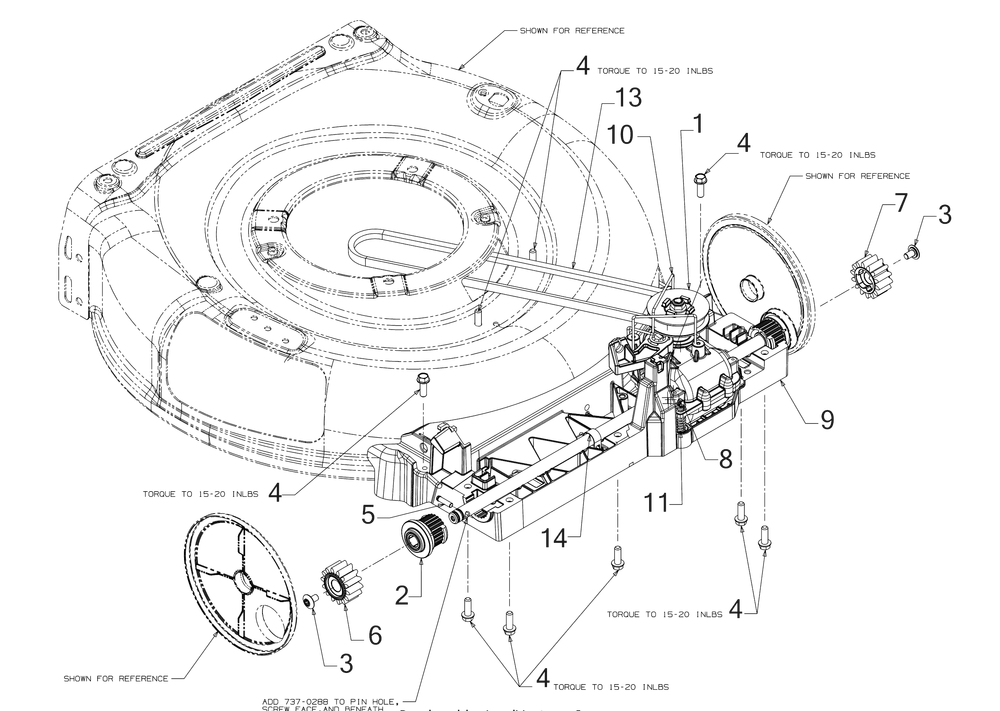 Front Drive Diagram and Parts List for (12AEN2S7709)(2018) Cub Cadet Lawn Mower